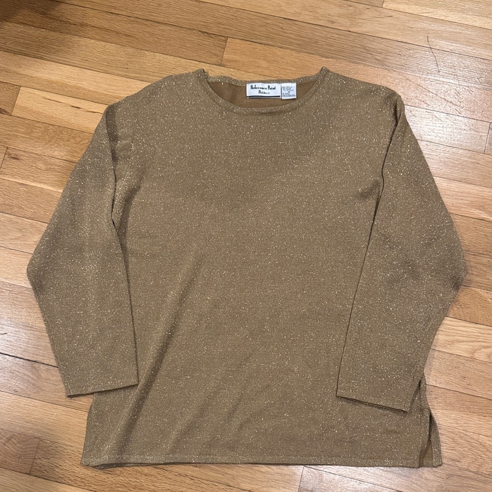 Reference point petites gold sparkle sweater